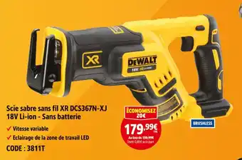 Screwfix DEWALT Scie sabre sans fil XR DCS367N-XJ offre