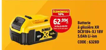 Screwfix DEWALT Batterie à glissière xr dcb184-xj 18v 5,0ah li-ion offre