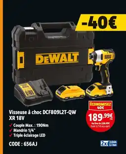 Screwfix DEWALT Visseuse à choc dcf809l2t-qw xr 18v offre