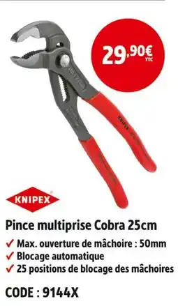 Screwfix KNIPEX Pince multiprise Cobra 25cm offre
