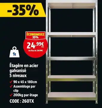Screwfix Étagère en acier galvanisé 5 niveaux offre