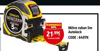Screwfix STANLEY Mètre ruban 5m AutoLock offre