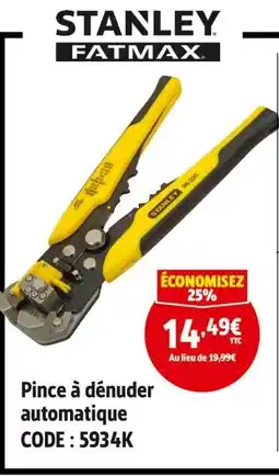 Screwfix STANLEY FATMAX Pince à dénuder automatique offre