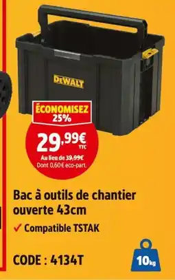 Screwfix DEWALT Bac à outils de chantier ouverte 43cm offre