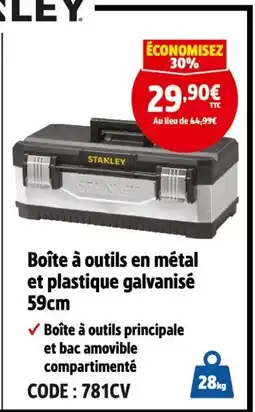 Screwfix STANLEY Boîte à outils en métal et plastique galvanisé 59cm offre