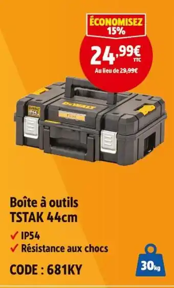 Screwfix DEWALT Boîte à outils tstak 44cm offre