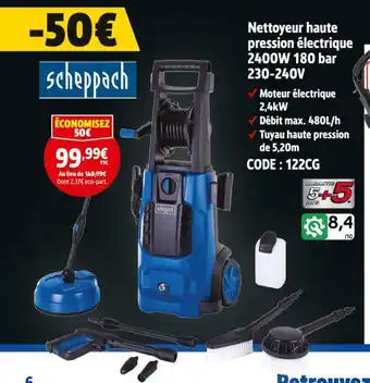 Screwfix SCHEPPACH Nettoyeur haute pression électrique 2400W 180 bar 230-240V offre
