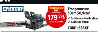 Screwfix ERBAUER Tronçonneuse 50cm 50,9cm³ offre