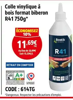 Screwfix BOSTIK Colle vinylique à bois format biberon R41 750g offre