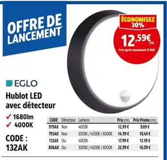 Screwfix EGLO Hublot LED avec détecteur offre