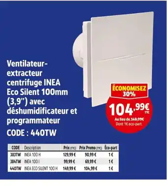 Screwfix Ventilateur-extracteur centrifuge offre