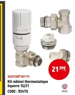 Screwfix Somatherm Kit robinet thermostatique équerre 15/21 offre