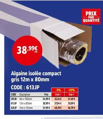 Screwfix Algaine isolée compact offre