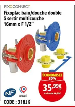 Screwfix FIXOCONNECT Fixoplac bain/douche double à sertir multicouche 16mm x f 1/2” offre