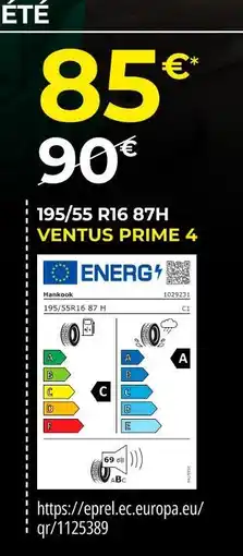 Euromaster Hankook Ventus Prime 4 offre