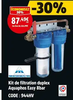 Screwfix Merkur Kit de filtration duplex Aquaphos Easy 8bar offre