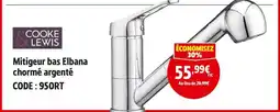 Screwfix COOKE & LEWIS Mitigeur bas elbana chromé argenté offre