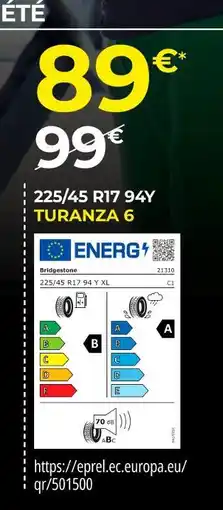Euromaster Bridgestone Turanza 6 offre