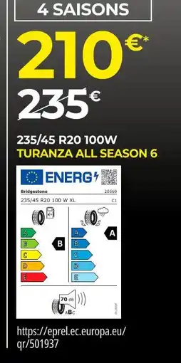 Euromaster Bridgestone Turanza All Season 6 offre