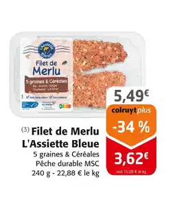 Colruyt L'ASSIETTE BLEUE Filet de Merlu offre