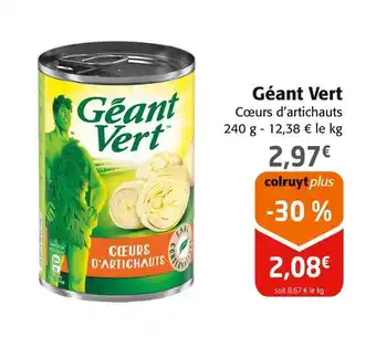 Colruyt GEANT VERT Coeurs d’artichauts offre