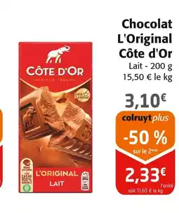 Colruyt COTE D'OR Chocolat L'Original Lait offre