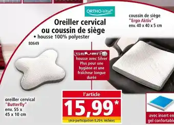 Norma ORTHO-VITAL Oreiller cervical ou coussin de siège offre