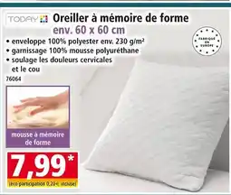 Norma TODAY Oreiller à mémoire de forme offre