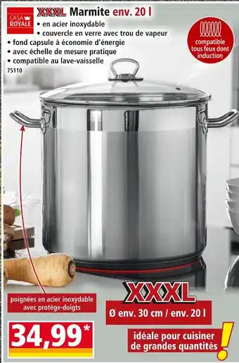 Norma CASA ROYALE Marmite XXXL env. 20 l offre