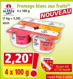 Norma ALSACE LAIT Fromage blanc aux fruits offre