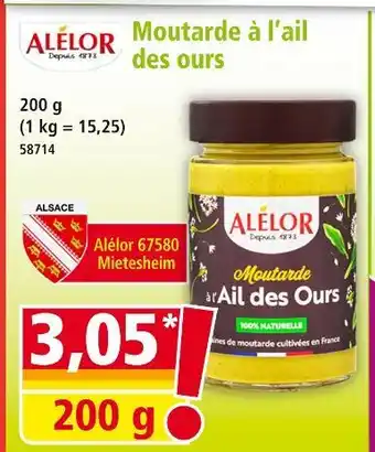 Norma ALÉLOR Moutarde à l'ail des ours offre