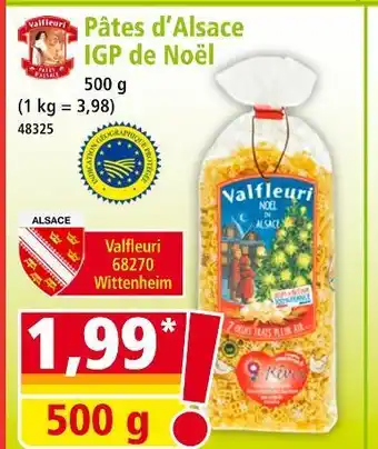 Norma Valfleuri Pâtes d'Alsace IGP de Noël offre