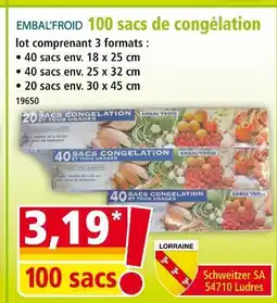 Norma EMBAL'FROID 100 sacs de congélation offre