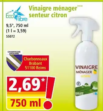Norma ECO LIBRE Vinaigre ménager senteur citron offre