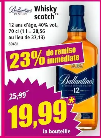 Norma BALLANTINES Whisky scotch offre