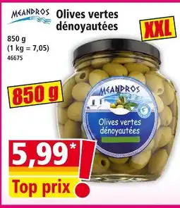 Norma MEANDROS Olives vertes dénoyautées offre