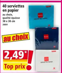 Norma RIMON 40 serviettes en papier offre