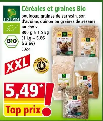 Norma BIO SONNE Céréales et graines Bio offre