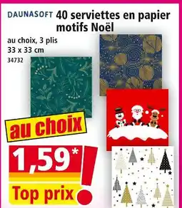 Norma DAUNASOFT 40 serviettes en papier motifs Noël offre