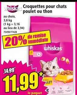 Norma WHISKAS Croquettes pour chats poulet offre