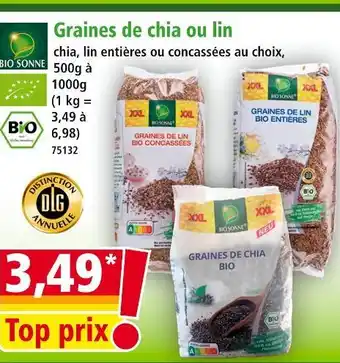 Norma BIO SONNE Graines de lin bio concassées offre
