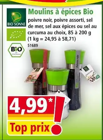 Norma BIO SONNE Moulins à épices Bio offre