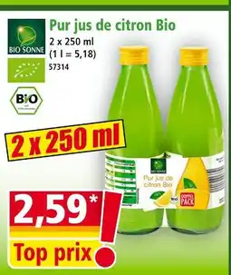 Norma Bio Sonne Pur jus de citron Bio offre