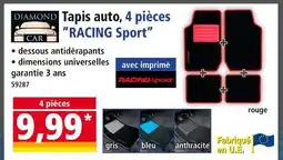 Norma DIAMOND CAR Tapis auto, 4 pièces RACING Sport offre