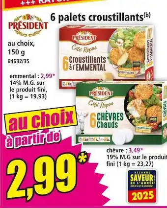 Norma Président 6 palets croustillants emmental offre