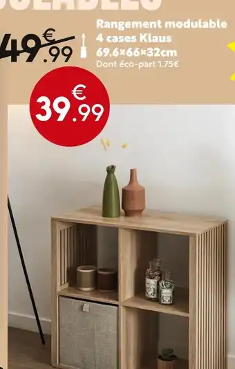 Maxi Bazar Rangement modulable 4 cases klaus offre
