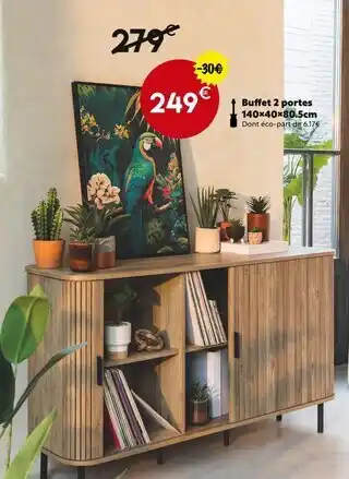 Maxi Bazar Buffet 2 portes 140x40x80.5cm offre