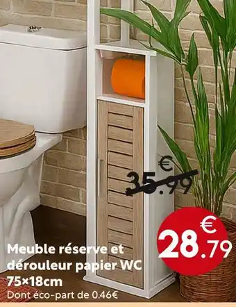 Maxi Bazar Meuble réserve et dérouleur papier WC offre