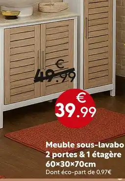 Maxi Bazar Meuble sous-lavabo 2 portes & 1 étagère offre