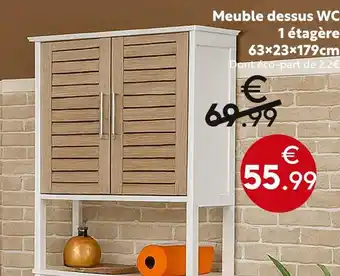 Maxi Bazar Meuble dessus WC 1 étagère offre
